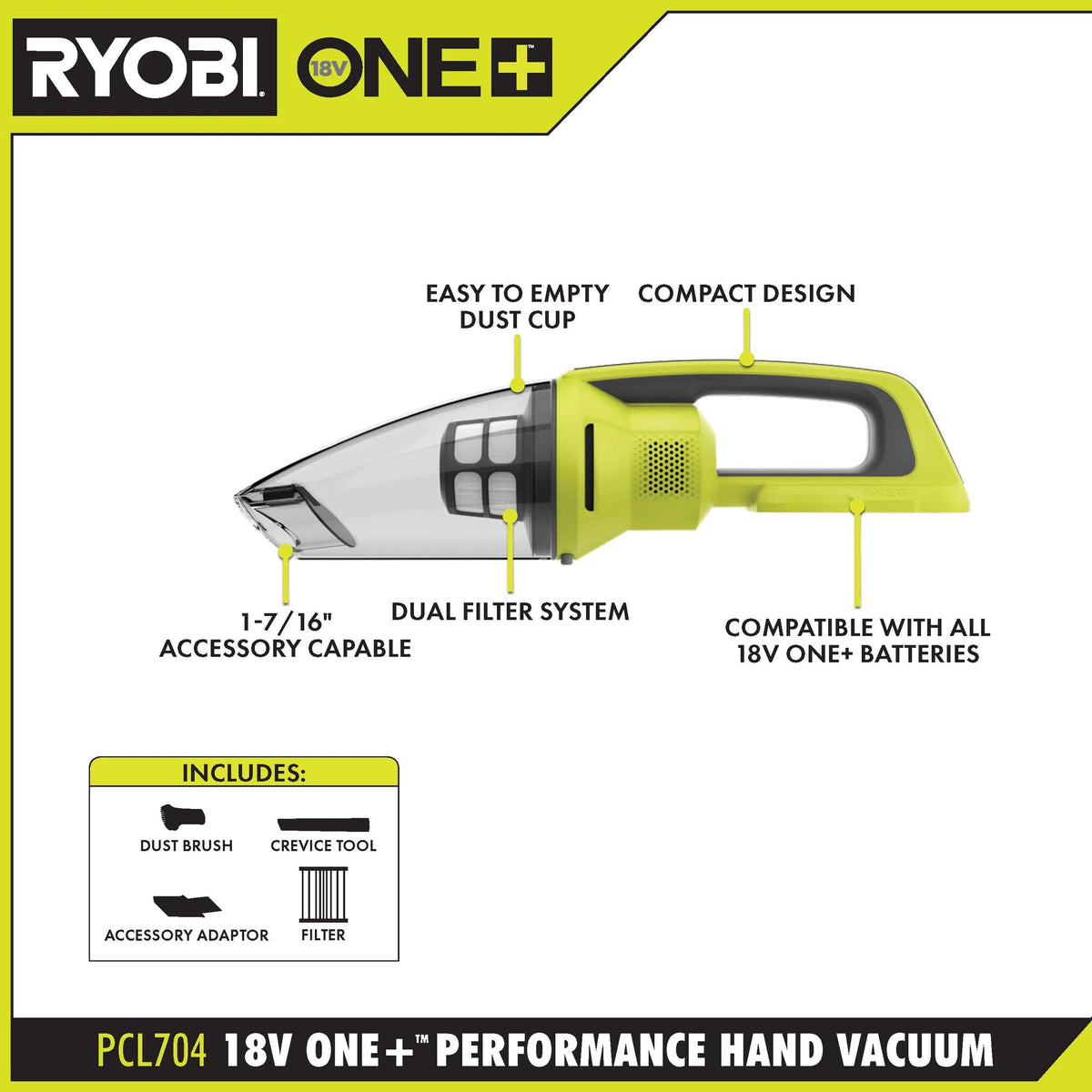 18V ONE+ PERFORMANCE HAND VACUUM KIT Image 2