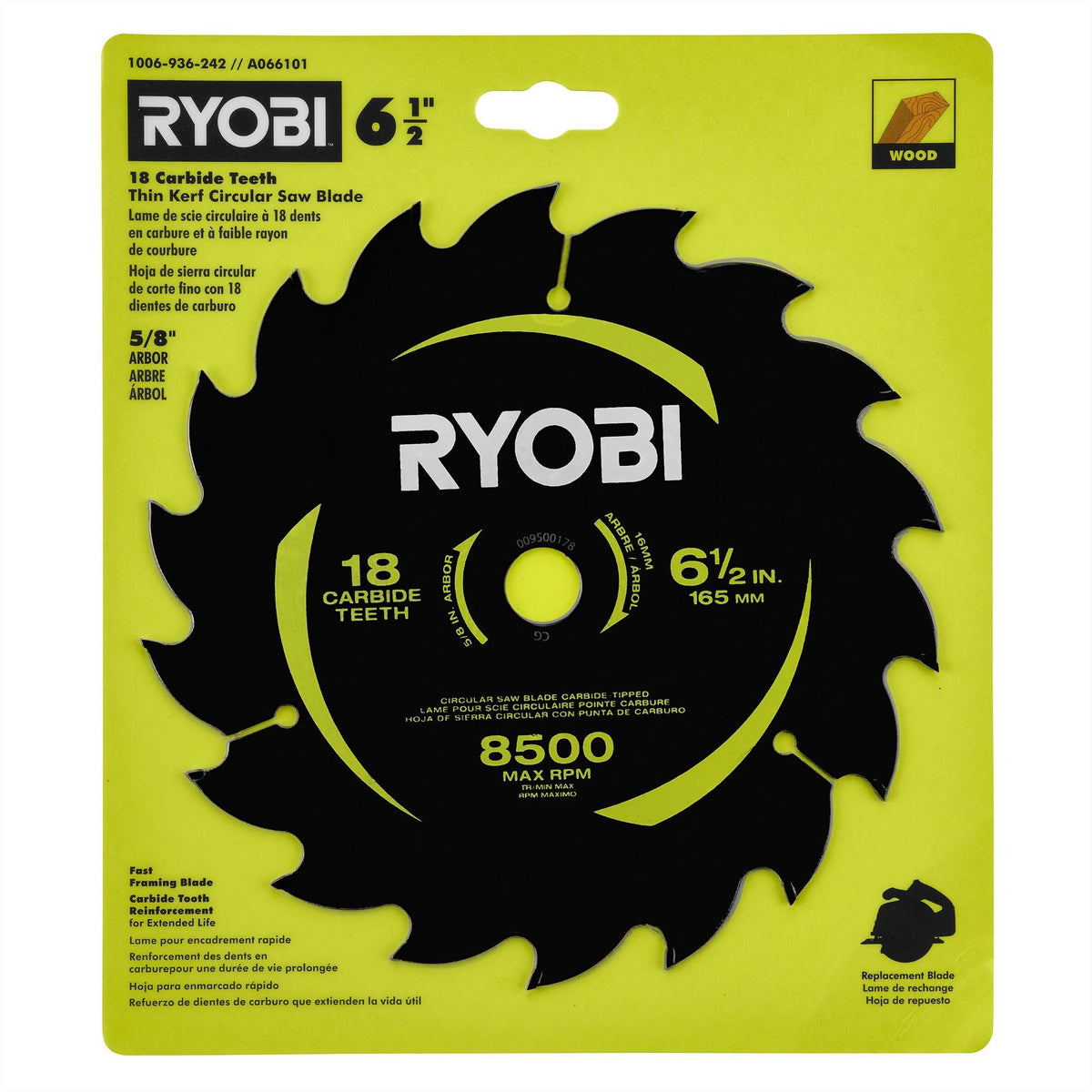 6-1/2" 18 CARBIDE TEETH THIN KERF CIRCULAR SAW BLADE Image 3