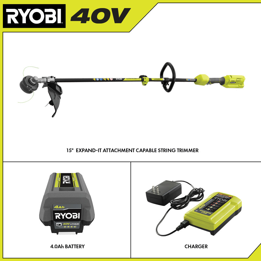 40V ATTACHMENT CAPABLE 15" STRING TRIMMER KIT Image 3