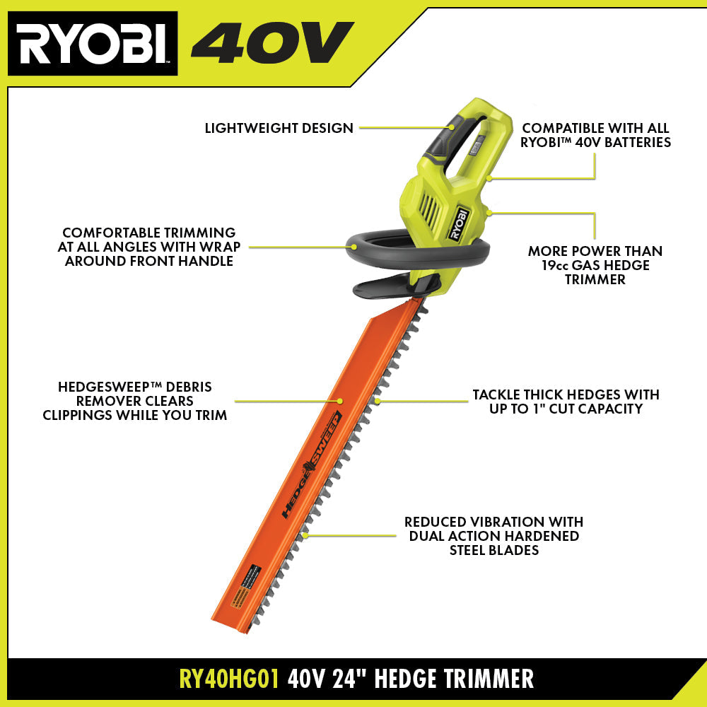 40V 24" HEDGE TRIMMER Image 3