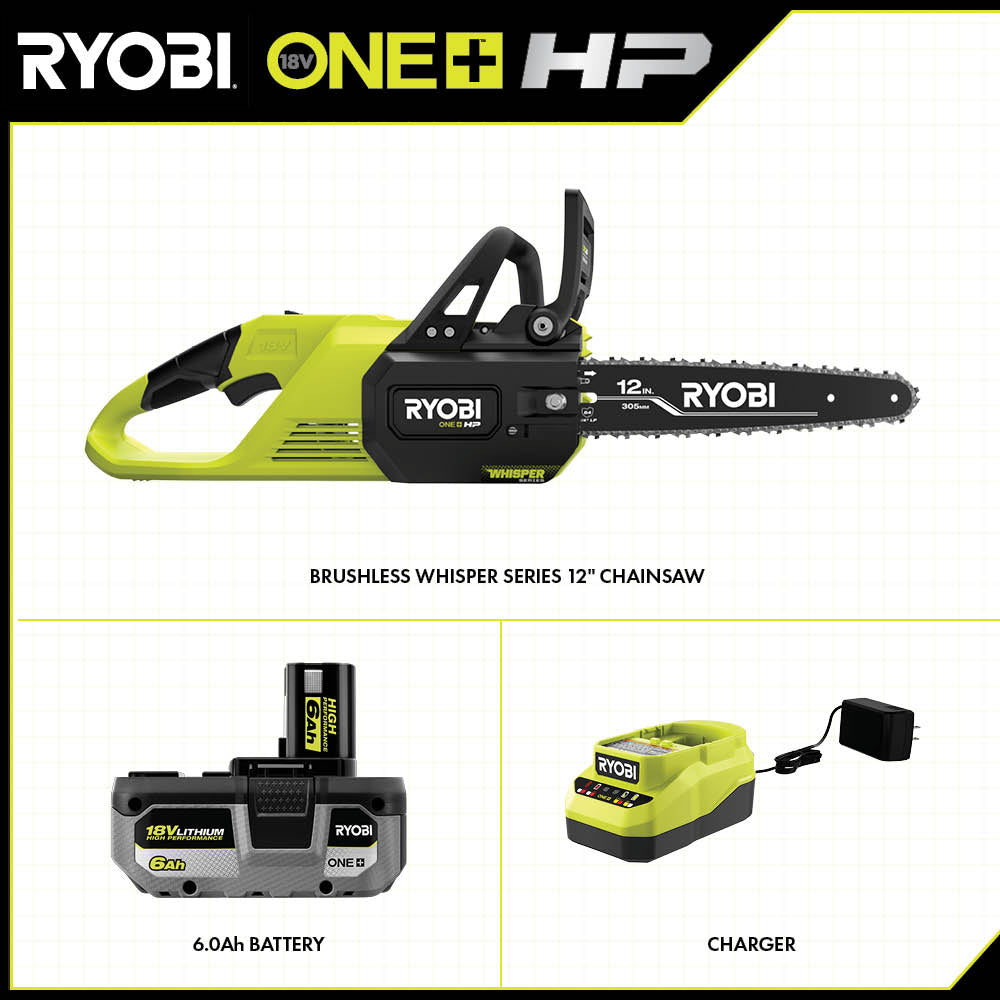 18V ONE+ HP BRUSHLESS WHISPER SERIES 12" CHAINSAW Image 2
