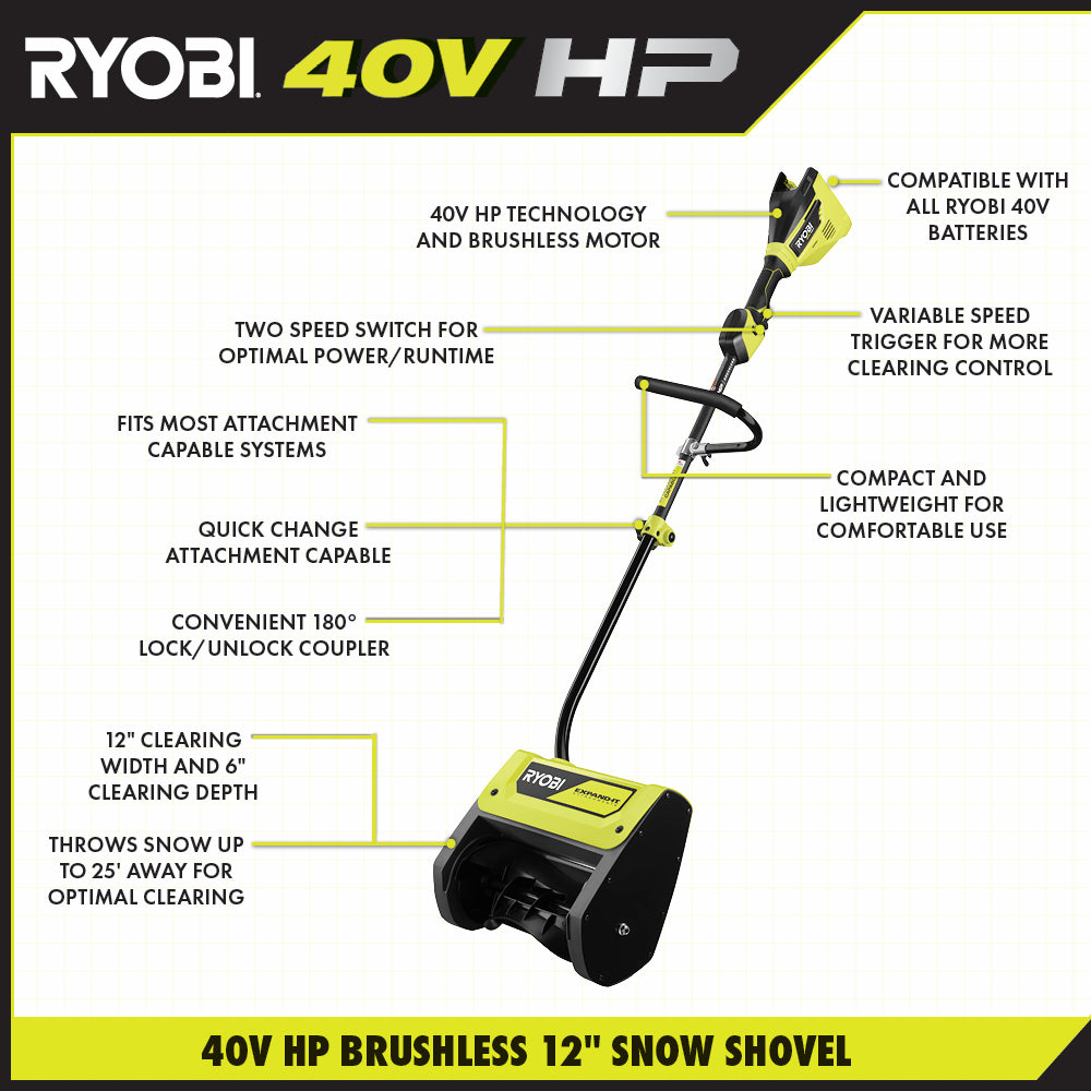 40V HP BRUSHLESS 12" SNOW SHOVEL KIT Image 3