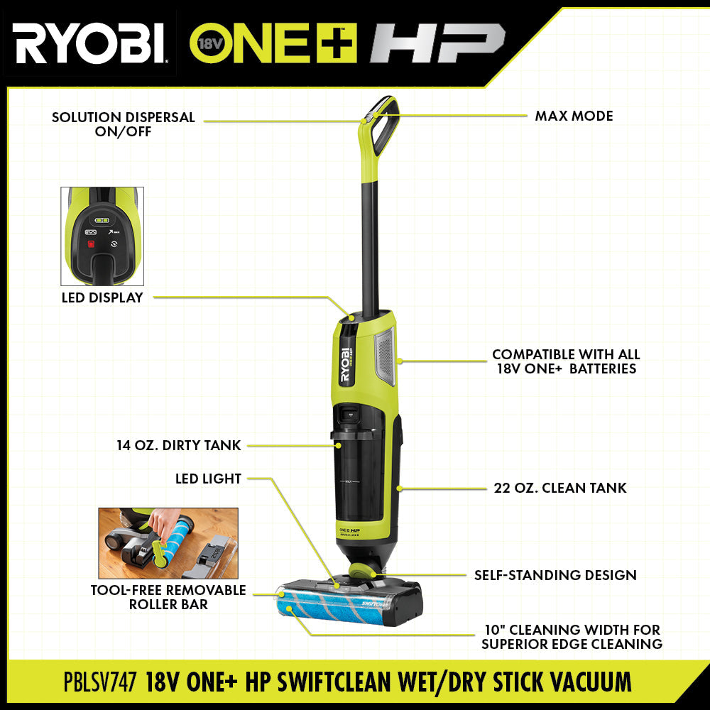 18V ONE+ HP SWIFTCLEAN WET/DRY STICK VACUUM Image 3